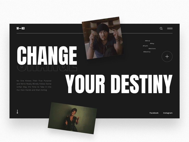 MIND - Change Your Destiny clean clear creative dailui design gif grid inspiration interaction interface mind porfolio sketch twirl typography ui ux web webdesign website