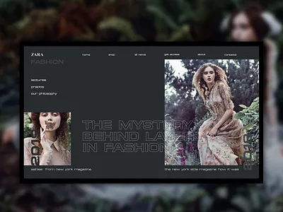 Zara Fashion branding clean clean creative design fashion girl simple design ui ux web website