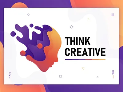 Think Creative art branding cover artwork cover design creative icon illustration landing page logo mascot modern orange purple think creative ui ux vector web design yellow