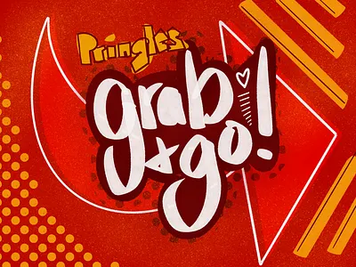 Pringles arrow chips halftone illustration lettering procreate sketch type typography