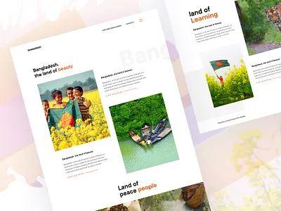 Bangladesh 🇧🇩: The Land Of Beauty app landing page bangladesh bangladeshi beautiful bangldesh branding creative design dribbble best shot gradient illustration landing page template typography website design