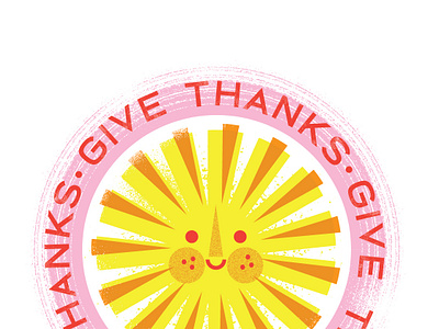 Give Thanks happy face sun sun logo texture type art