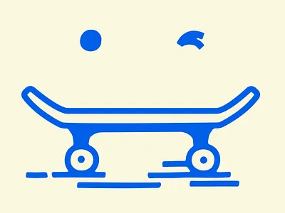 ;) blue illustration skate skate board smiles