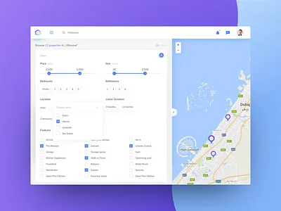 Rentloop Filters app application business clean illustration interface landing landing design page product real estate ui ux website