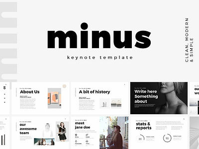 Minus Minimal Keynote Template black business clean company corporate creative elegant key keynote keynote presentation keynote template layout minimal minimalism modern presentation template professional simple table template