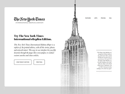 New York Times bootstrap design empire state home page home page design new york new york times newspaper ny nytimes pressreader ui ux ui website website banner website concept