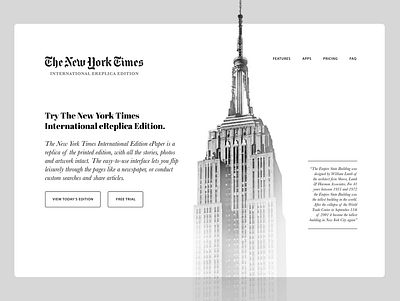 New York Times bootstrap design empire state home page home page design new york new york times newspaper ny nytimes pressreader ui ux ui website website banner website concept