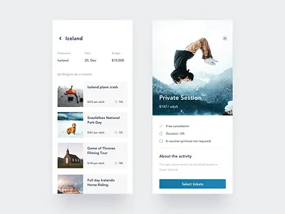 045/100 Daily UI : Travel App app clean clear daily 100 design elegant light minimal simple travel ui ux uidesign white