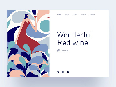 Wonderful red wine china colorful illustration jon jondesigner ui ux wonderful red wine