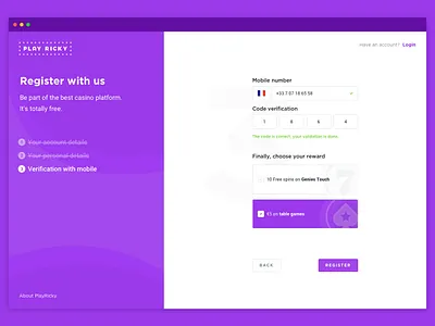 Casino Step Register 🎰 casino clean register step stepper ui