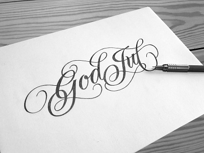 "Merry Christmas" in Swedish custom type customtype god jul hand lettering handlettering illustration lettering merrychristmas typography