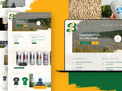 Breton Brewing Website beer branding brewery brewery website illustration madewithxd mobile texture typography ui ux web web design