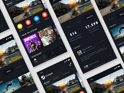 Steam App Redesign app branding design icon logo typography ui ux