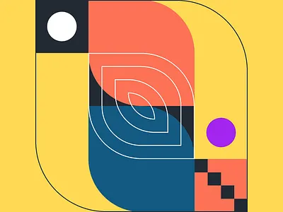 Inspirational: Caos 1 of Infinity abstract art blue caos circle color composition design graphic illustration logo primitive red shape square white yellow