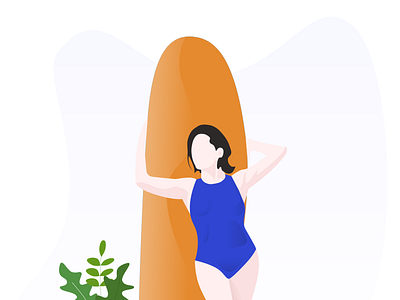 Women with surf board! adobe xd app beach clean design graphic graphic art graphic design illustration interface ui ui ux design ux vector web women xddailychallenge