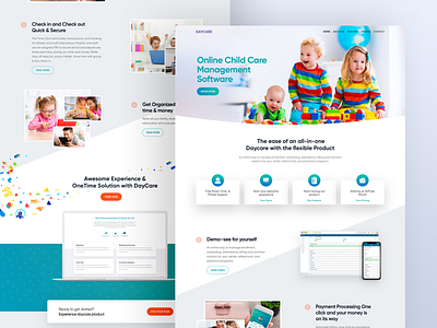 Daycare Website app design experience homepage interface lander landing page minimal product responsive school ui user web website