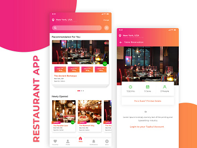 Food Deals App app app design application application design booking cards color design gradient illustration interface design restaurant restaurant app restaurant design screen ui uidesign ux uxdesign website
