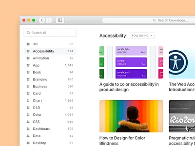 🌄 Explore app clean concept curation design desktop education hashtag knowledge learning mac macos minimal search simple tags typography ui ux