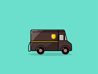 UPS Package Car Illustration car delivery illustration illustrator package ups vector