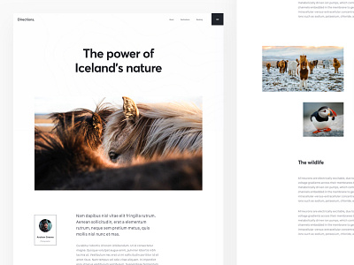 Directions - Article Design article block destinations minimal nature process travel typography ux ui web design white space