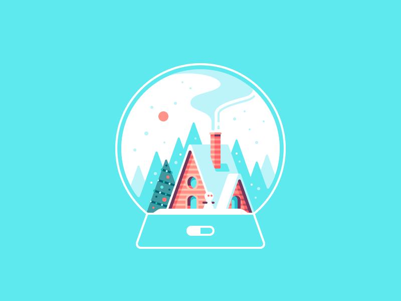 Snowglobe christmas color day forest house illustration light night shape snow snowman trees winter