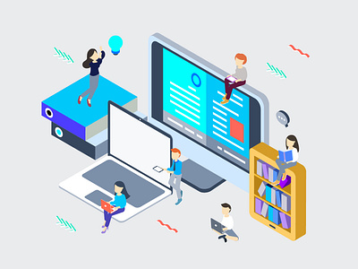 E Commercial Isometric 3d agency automatic business commercial heater illustration isometric network