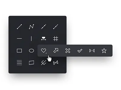Set of icons graphic icons instruments popup set tools