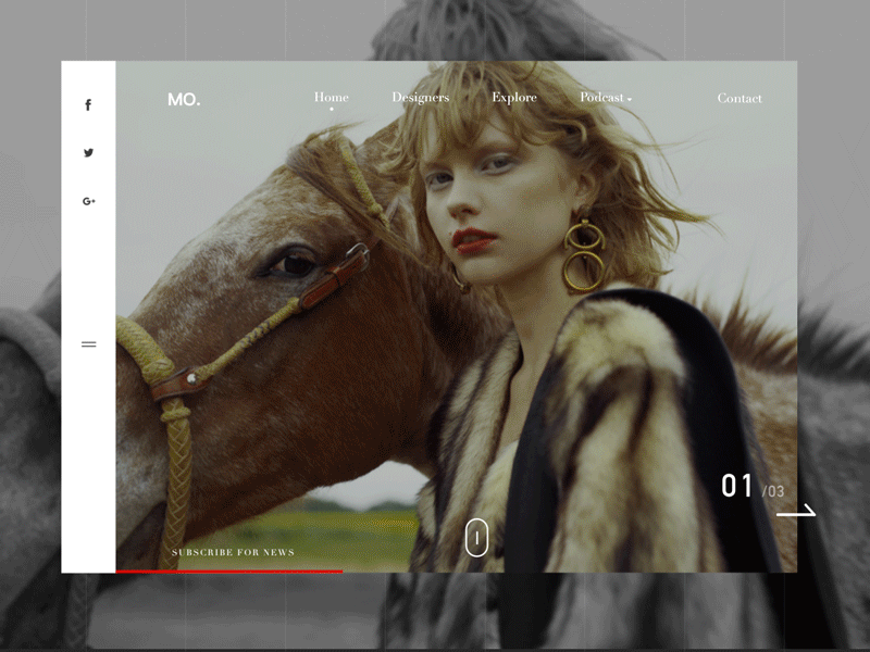 Music Store Blog Page art clean concept design fashion girls music shop simple ui ux web