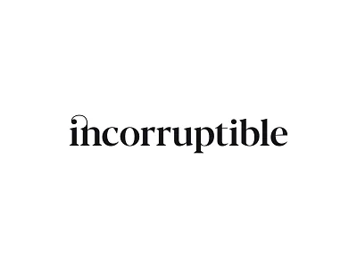 Incorruptible black black and white branding clean clothing brand design edgy fashion incorruptible logo minimal ornate style type typography white white and black