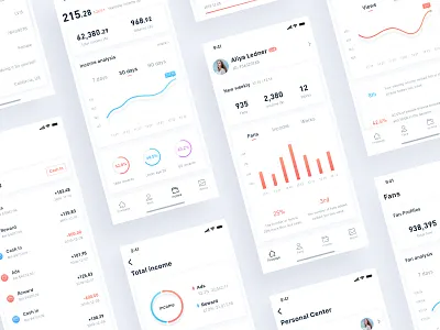 Stats App White analysis app data flat ui ux