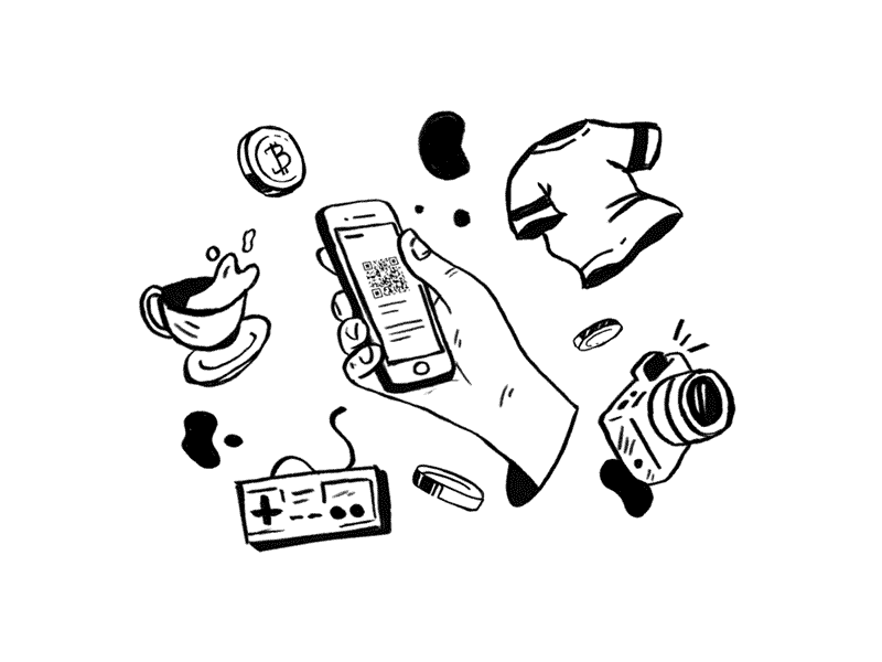 If you want it just buy it! animation art bitcoin buy features hand illustration line opennode qr code