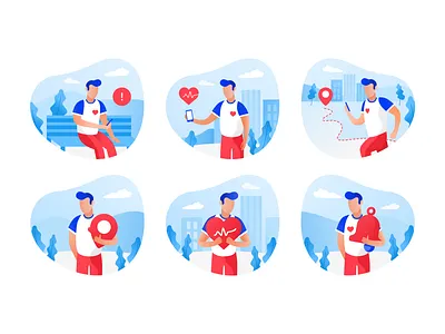 SauvLife illustrations 💙 color design illustration ui vector