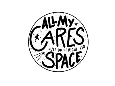 Space illustration lettering letters moon space stars type typography