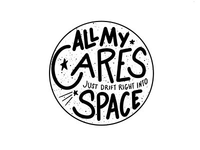 Space illustration lettering letters moon space stars type typography
