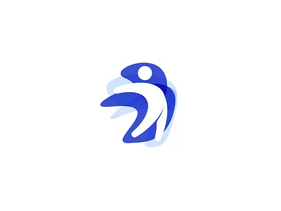Jump Logo blue branding business community design exercise fitness fitness app hand head icon illustration jump jumper logo person trainers training vector weight