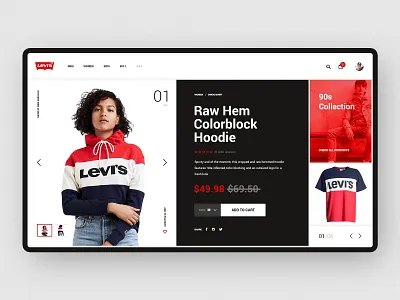 #35 Shots for Practice clean clothes clothing design ecommerce flat graphic home homepage levis minimalism modern shop slider store ui ux website