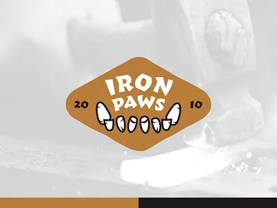 Iron Paws branding design graphic design houston identity illustration iron logo mark paws steel texas vector