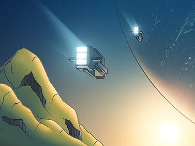 Atlatnis - II atlantis illustration landscape space spaceship sunken world