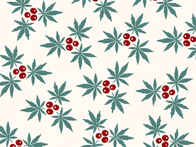 Hempy Holidays cbd christmas festive hemp holiday holly pattern