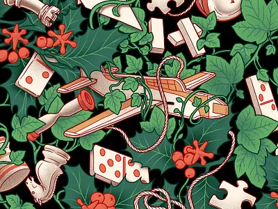 Mystery Wrapping chess domino games holly leaves pattern plane toys yoyo