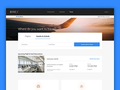 TravelBank + Brex brex business credit card flights hotels plane search travel travelbank