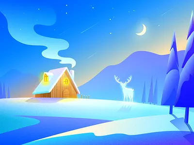 Merry Christmas blessing christmas eve color illustration merry christmas night snow winter