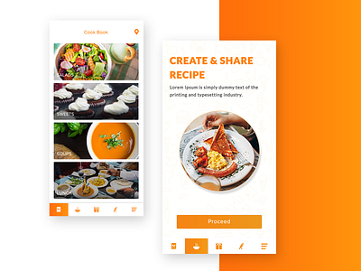 Food ! Food ! Food ! & Recipes colors food food and drink food app food delivery foodorder gradient images orange recipe recipe app recipe card restaurant tabs