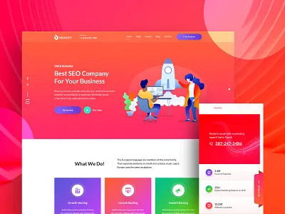 Seocify Seo And Digital Marketing Agency Wordpress Theme agency agency landing page animation branding design illustration illustration design isometric isometric design seo agency seo company typography ui ux vector web website wordpress wordpress design wordpress development