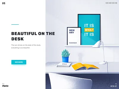 Beautiful on the desk design illustration
