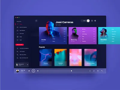 Daily design 27/100 - music webdesign UI/UX app card colorful daily ui design gif interface motion music ui ui100days uidesign uikit ux webdesign website