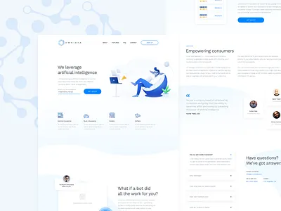 Omnidya Landing Page blue clean design illustration interface landing page modern typography ui ui design web website