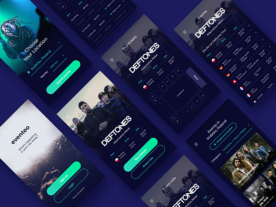 Events app app concept concert dark dashboard design event events interface mobile tickets ui ux