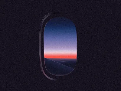 in transference, one always waits abstract dithering gradient illustration minimal minimalism plane roland barthes sky transference travel vector window