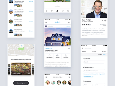 Eden App app application clean design interface ios iphone mobile mobile app real estate ui user interface